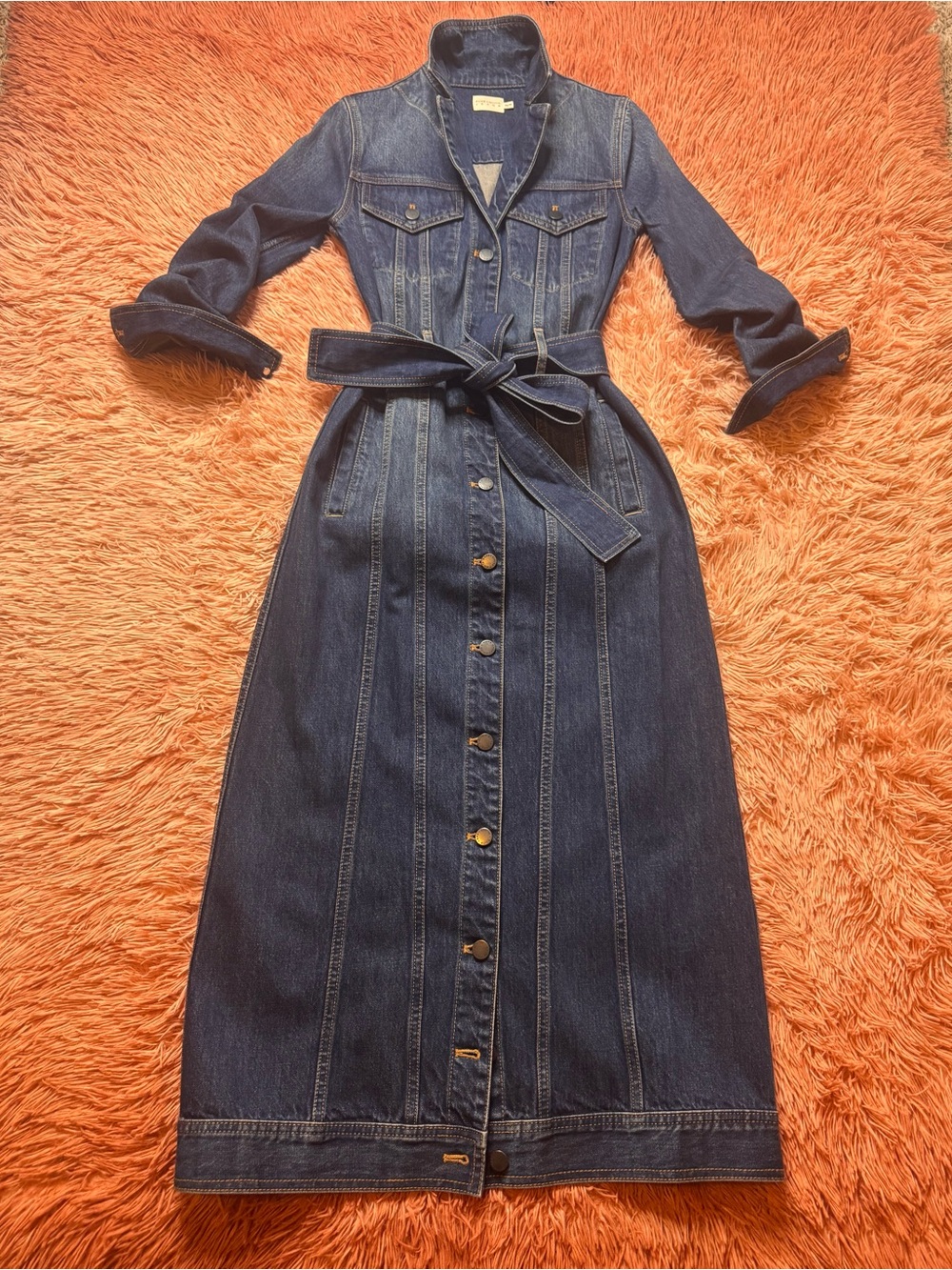 NWOT Alice + Olivia Daren Maxi Denim Jacket/Dress. Size XS - Picture 9 of 16